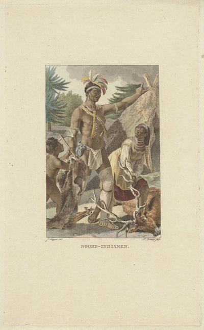 Família Iroquois na frente da tenda Índios do Norte (título no objeto) de Ludwig Gottlieb Portman