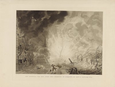 Desastre de Leiden, 1807
O salto do navio com pólvora em Leijden, em 12 de Janeiro de 1807 (título sobre o objecto) de Ludwig Gottlieb Portman