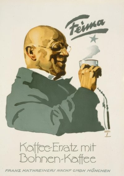 Feima - sucedâneo de café com café em grão de Ludwig Hohlwein