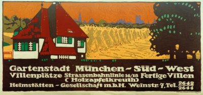 Cidade Jardim Munique Sudoeste / Praças da Villa / Linha de Tram 16/18 / Villas Terminadas (Holzapfelkreuth) / Heimstätten-Gesellschaft m de Ludwig Hohlwein