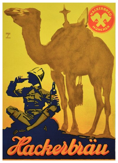 Cartaz publicitário para Cerveja Hackerbrau, c.1930 (litografia) de Ludwig Hohlwein