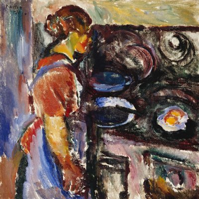 Garota na cozinha; Pike I Kjokken, 1921 de Ludvik Peter Karsten
