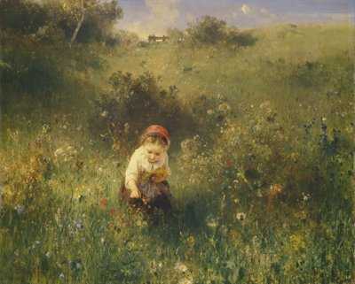 Garota em um Campo, 1857. de Ludwig Knaus