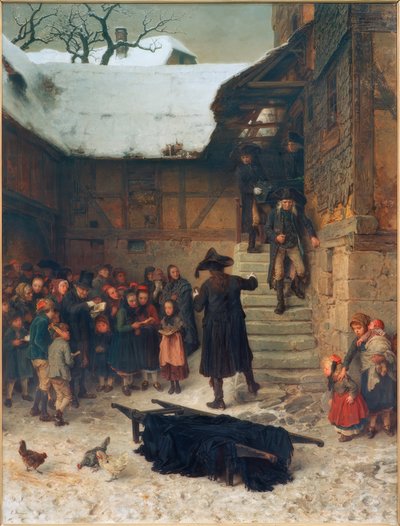 Funeral de Hesse no inverno de Ludwig Knaus
