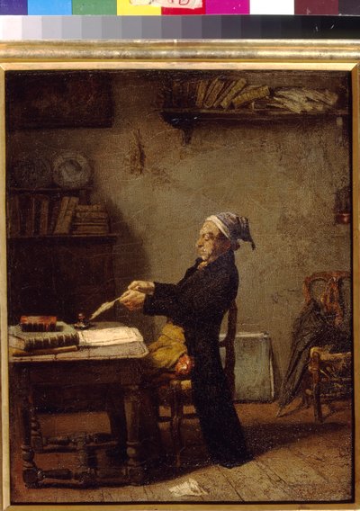 Cientista a trabalhar por Knaus, Ludwig (1829-1910). Óleo sobre madeira. Museu de Belas Artes do Estado A. Pushkin, Moscou de Ludwig Knaus