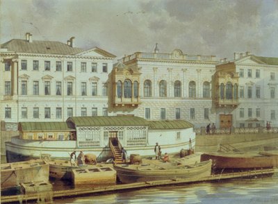 Palácio de Naryshkin no rio Fontanka, meados do século XIX. de Ludwig Premazzi