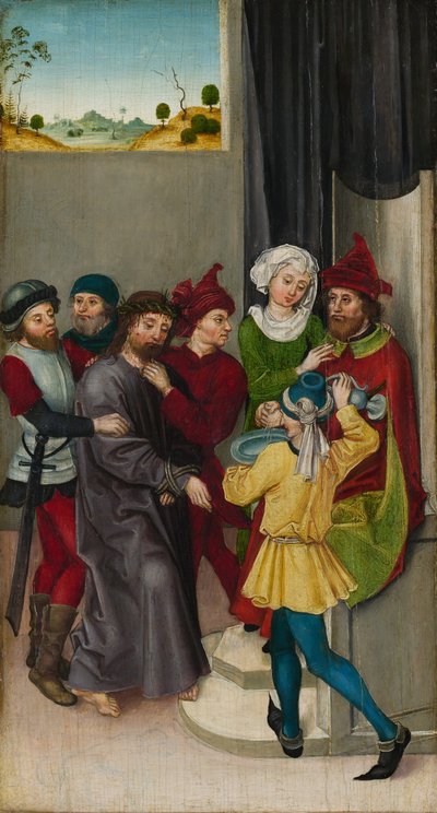 Cristo antes de Pilatos, a ressurreição. de Ludwig Schongauer