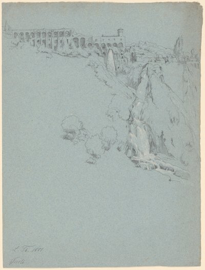 A Cachoeira do Tivoli com a Villa de Mecenas de Ludwig Thiersch