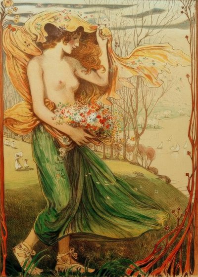 Flora (foto de noivado) de Ludwig von Hofmann