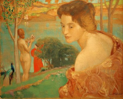 Menina na praia de Ludwig von Hofmann