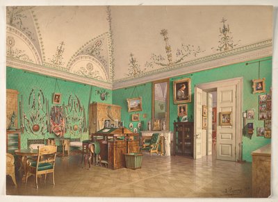 Interior do estudo do Grão-Duque Mikhail Nikolayevich em São Petersburgo de Luigi Premazzi