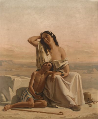 Hagar e Ismael no deserto de Luigi Alois Gillarduzzi