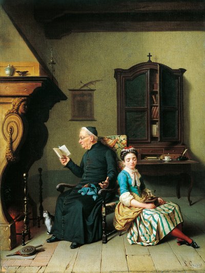 Bíblia de Curate, de Luigi Crosio (1835-1915), óleo sobre tela, 51x69 cm de Luigi Crosio