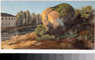 Paisagem com torrente (Aquarela, c.1825) de Luigi Garibbo