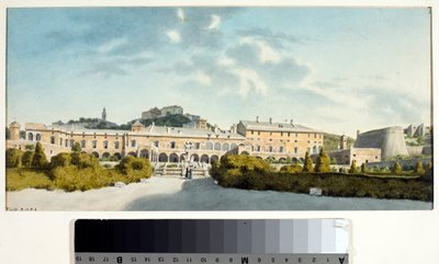 O Palácio Doria em Fassolo, Itália (Aquarela, ca. 1825) de Luigi Garibbo