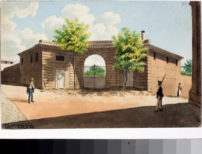Vista da Praça San Leonardo, Génova (Aquarela, ca. 1812-1815) de Luigi Garibbo