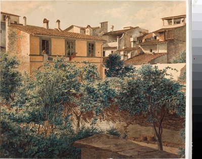 Vista das casas em Florença (Aquarela, c.1825) de Luigi Garibbo