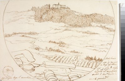 Vista do monte Senario perto de Florença (Sorteio, ca. 1833) de Luigi Garibbo