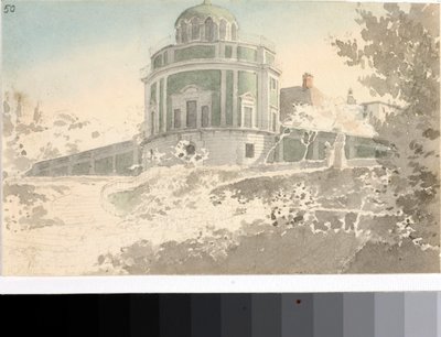 Vista do Pavilhão Kaffeehause nos jardins de Boboli (Watercolour, cerca de 1825) de Luigi Garibbo