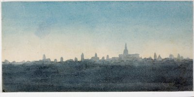 Vista da cidade de Florença perfil das casas e monumentos (aguarela de Luigi Garibbo