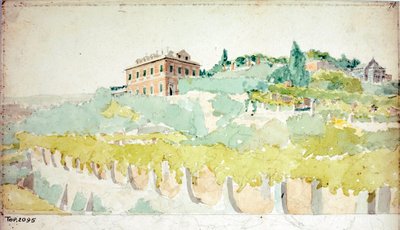 Vista da vila do Marquês Gian Carlo di Negro conhecida como Villetta Di Negro em Génova (aguarela, ca. 1820) de Luigi Garibbo