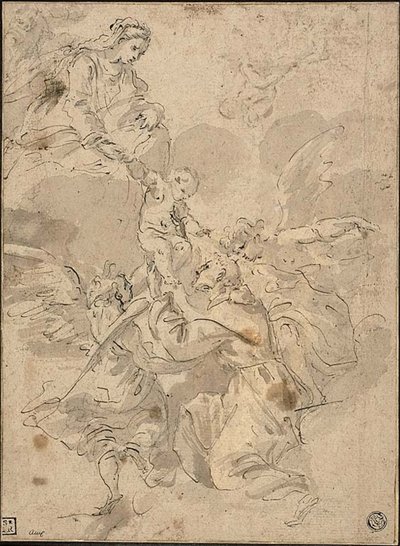 São Francisco adorando a Virgem e o Menino de Luigi Garzi