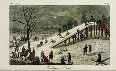 Uma montanha-russa. Ilustração do costume antigo e moderno ou história do governo de Giulio Ferrario, 1831 de Luigi Giarrè