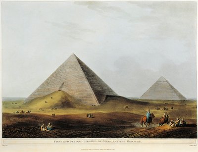 Moradia árabe construída sobre antigas ruínas ao longo do canal Menuf no Egipto a partir de Views in Egypt by Luigi Mayer, gravura de Luigi Mayer