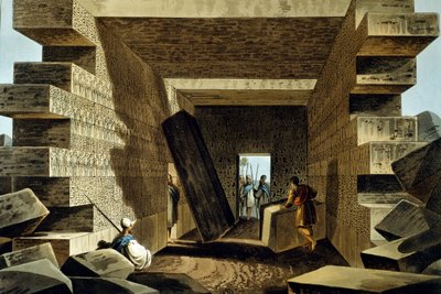 Interior do Templo de Júpiter de Luigi Mayer