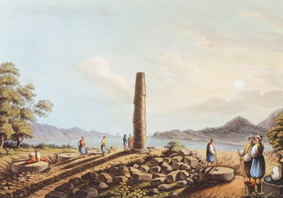 Os restos mortais do Templo de Hera em Samos de Luigi Mayer