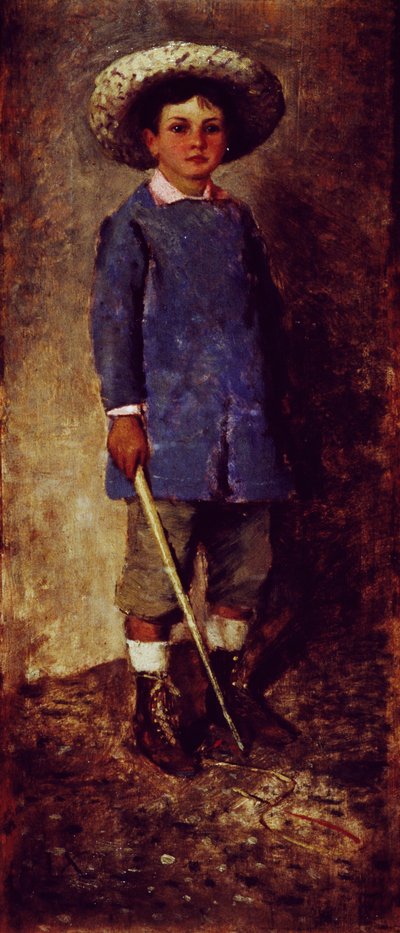 Retrato de uma criança, de Luigi Nono (1850-1918), óleo sobre painel de madeira. de Luigi Nono