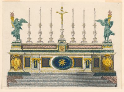 Desenho, Altar de mármores coloridos, ca. 1820 de Luigi Righetti