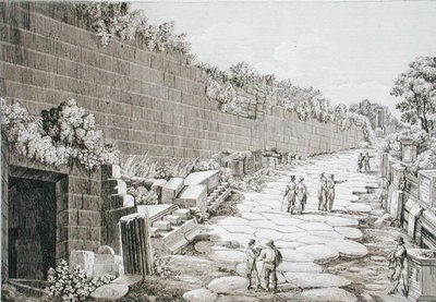 Estrada romana para Tusculo, após sua primeira escavação em 1825, de 
