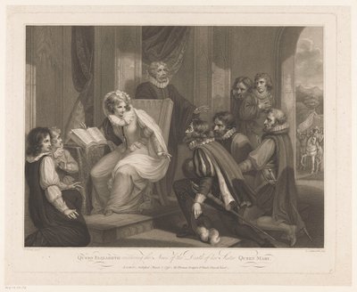 A Rainha Isabel recebe a notícia da morte da Rainha Maria
Rainha Isabel a receber a notícia da morte da sua Irmã Rainha Maria (título sobre o objecto) de Luigi Schiavonetti