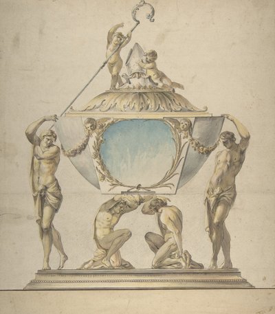 Desenho para um Relicário do Bispo de Ouro e Prata, finais do século XVIII. de Luigi Valadier