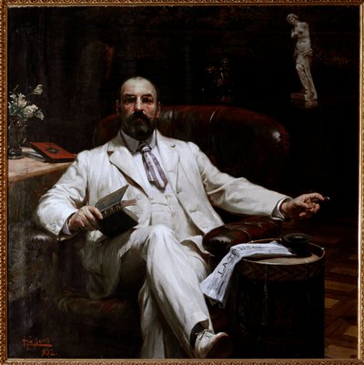 Retrato da seguradora escocesa e protectora das artes Evan Mackenzie Pintura de Luigi de Servi (1863-1945) 1902 Dim 135x135 cm Genes, Galleria d