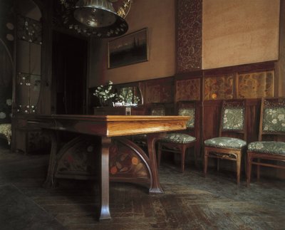 Sala de jantar, Casa Nava (1901-1907), a Reus - DOMENECH I MONTANER, Lluis (1850-1923). Casa Navas. 1901-1907. ESPANHA. Reus. Casa Navas. Sala de jantar, com mobiliário de Gaspar Homar i Mesquida. Modernismo. Arquitetura. de Luis Domenech i Montaner
