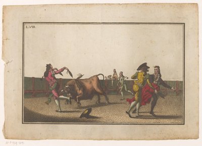O touro é desafiado com asanderillas
Coleccion de las principales suertes de una corrida de toros (título da série)
Colecção das manobras mais importantes na tourada (título da série) de Luis Fernandez Noseret