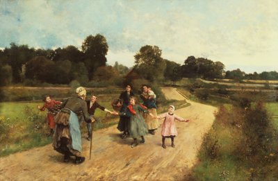 Conhecendo a avó, c.1900 (óleo sobre tela) de Luis Jimenez y Aranda