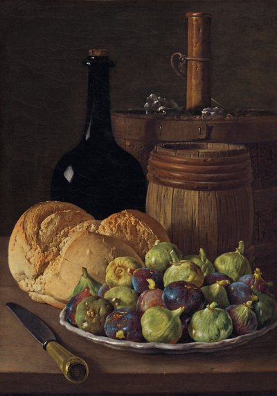 Natureza morta com figos e pão, c. 1770. de Luis Meléndez