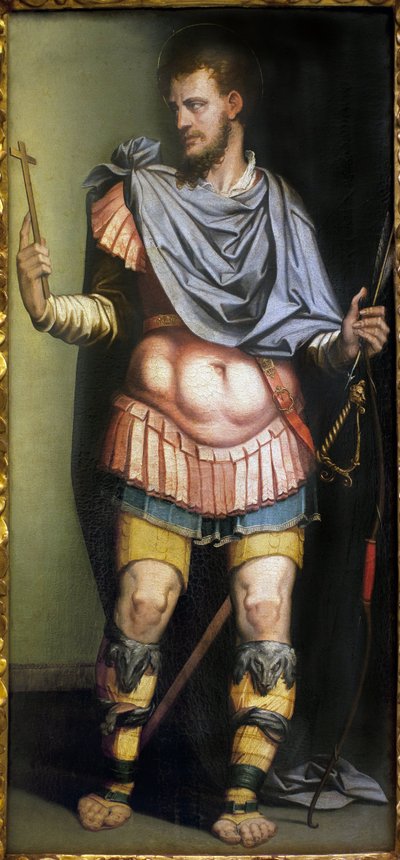 San Sebastián (mártir do século III). Pintura de Luis de Vargas (1505-1567). Museu de Belas Artes de Sevilha, Espanha. de Luis de Vargas