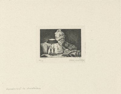 homem lendo de Lukas van Hoger (signed by artist)