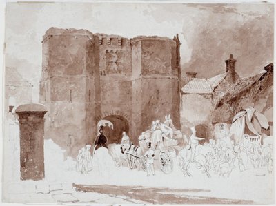 Torre Hotspur, Alnwick (lápis e aquarela sobre papel) de Luke Clennell