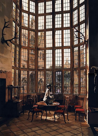 As He Plays His Boots Were Thunder, c.2012 (tinta acrílica sobre papel) de Luke Waller