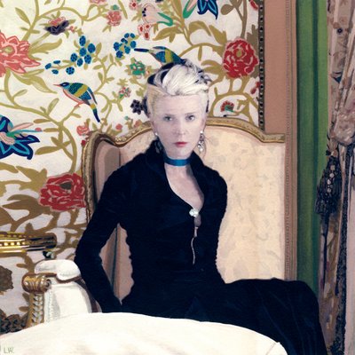 Daphne Guinness para a revista AÏE, c.2011 (tinta acrílica sobre papel) de Luke Waller