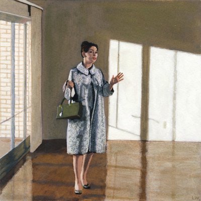 Two Bedroom Place, c.2009 (tinta acrílica sobre papel) de Luke Waller