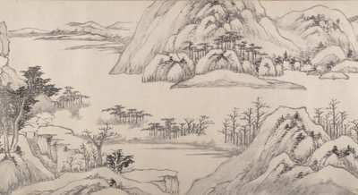 River Landscape in Autumn, datado de 1661. de Luo Mu