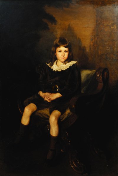 Retrato de um Rapaz sentado a todo o comprimento numa cadeira de Lydia Field Emmett
