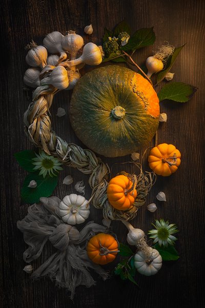 Natureza-morta com colheita de outono de Lydia Jacobs