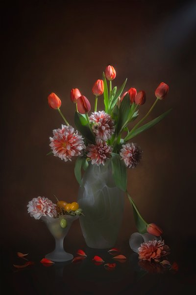 Elegante natureza-morta floral de Lydia Jacobs
